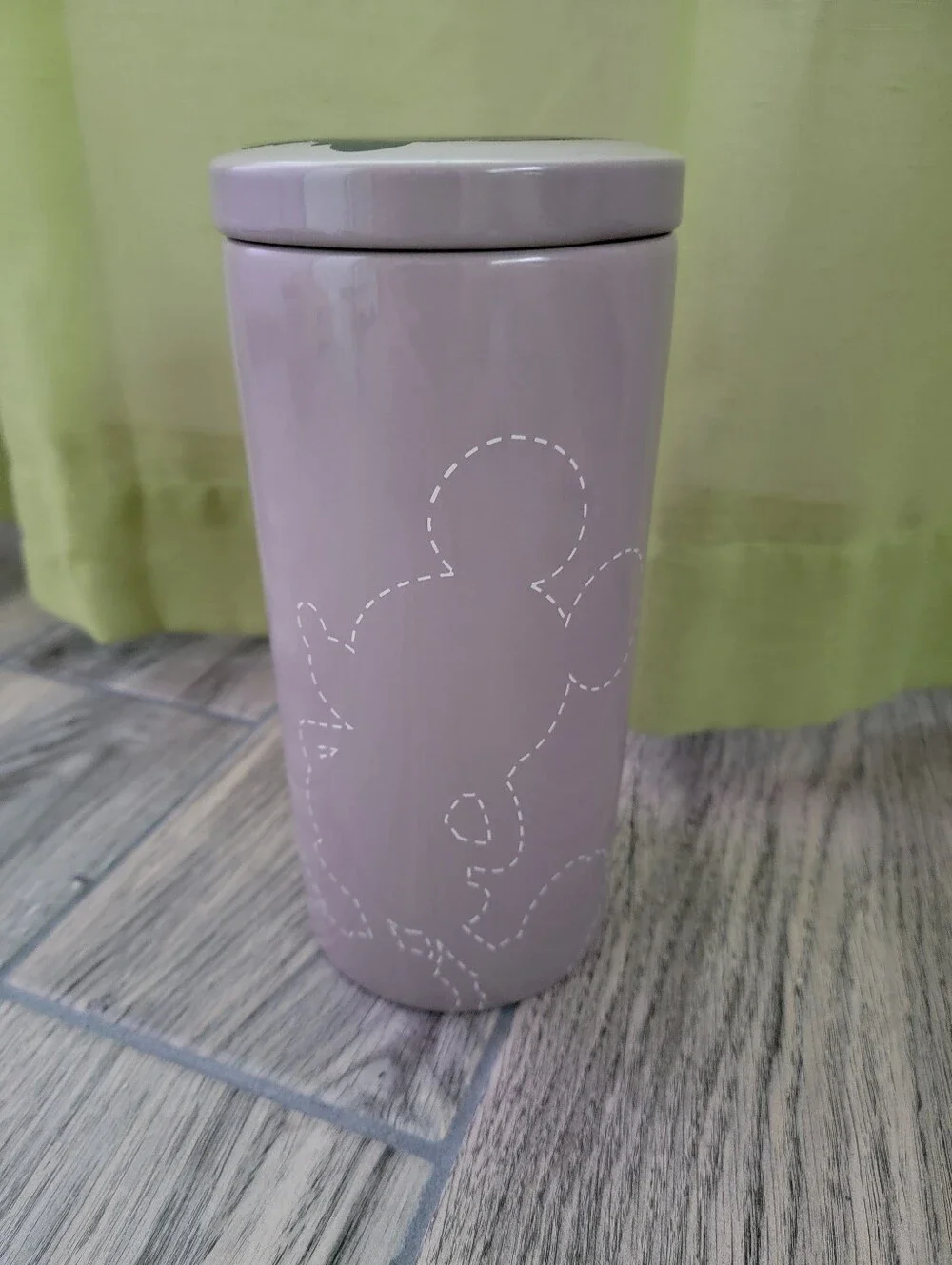 Disney Taupe Ceramic Cannister Mickey Sillouette